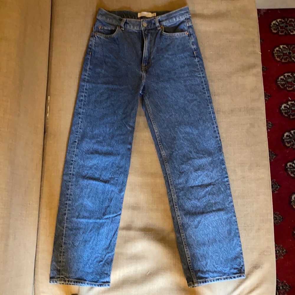 & other stories: straight leg cropped mom jeans